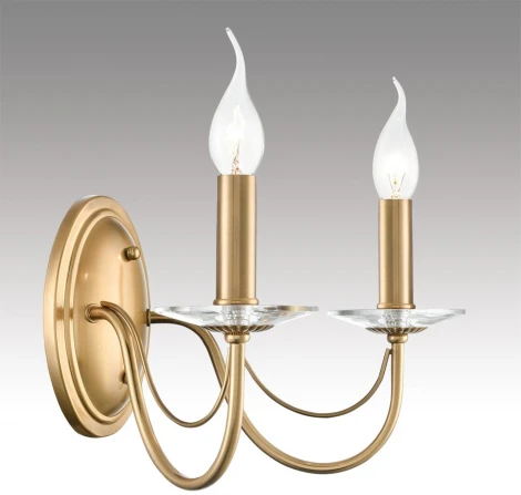 Бра Lumion Incanto 8033/2W металл/стекло, медь/прозрачный E14 2*40W 220V (подсвечник, свеча)