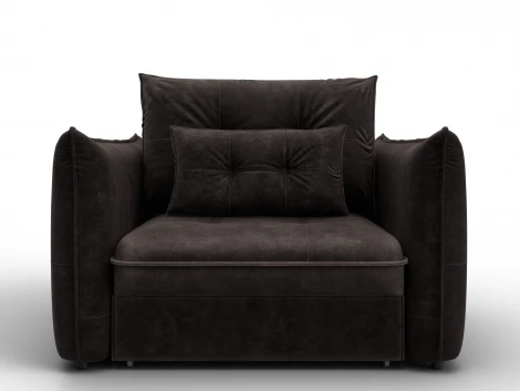 Кресло Лига-100 НПБ (ДСП,Фанера,Велюр/Коричневый) Лига Диванов 136993