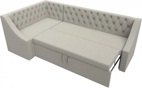 Диван кухонный угловой Мерлин левый угол (Бежевый/Рогожка) Лига Диванов арт.122512L