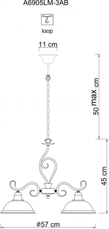 Подвесная люстра Arte Lamp Safari A6905LM-3AB
