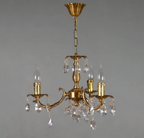 Подвесная люстра Ambiente by Brizzi Benisa 2226/3 AB Tear Drop (220V, хрусталь Asfour, на цепи, подсвечник, свеча)