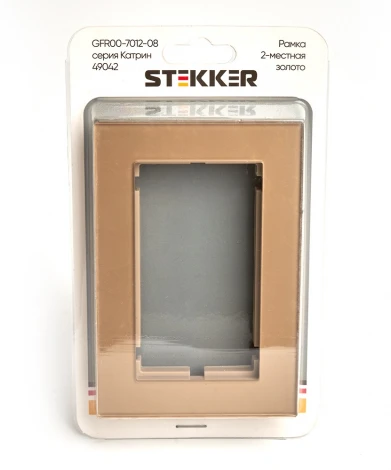 Рамка на 2 поста (золото) Stekker Катрин 49042