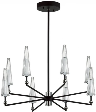Потолочная люстра на штанге Odeon Light Fungo 5429/39L черный матов./прозрачный/металл/стекло/акрил LED 39W 3000K 1330Лм (220V, зонтик)