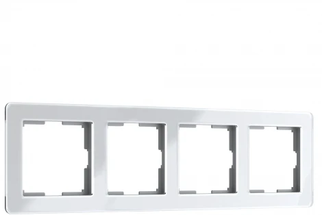 Рамка на 4 поста Acrylic (белый) Werkel W0042701 (a062131)