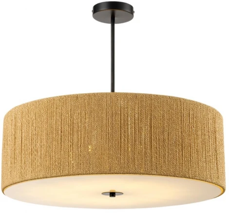 Потолочная люстра на штанге Lumion Silvana 8286/7 черный/коричневый, металл/веревка/стекло Е14 7*40W 220V