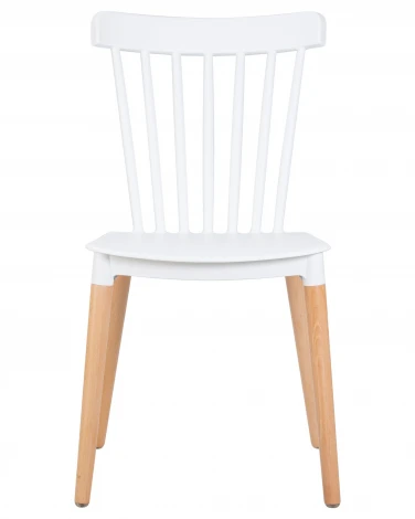 Набор 4 шт стул обеденный DOBRIN THEO (ножки светлый бук, цвет белый (W-02))