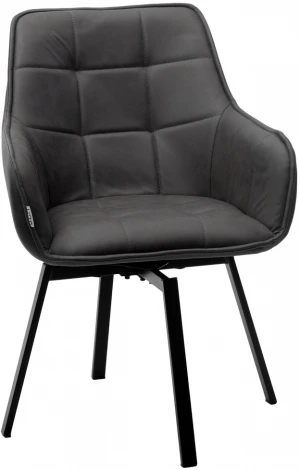 Стул MAVERICK 360 град. поворот. HK007-10 Темно-серый, искусственная замша / черный каркас, М-City