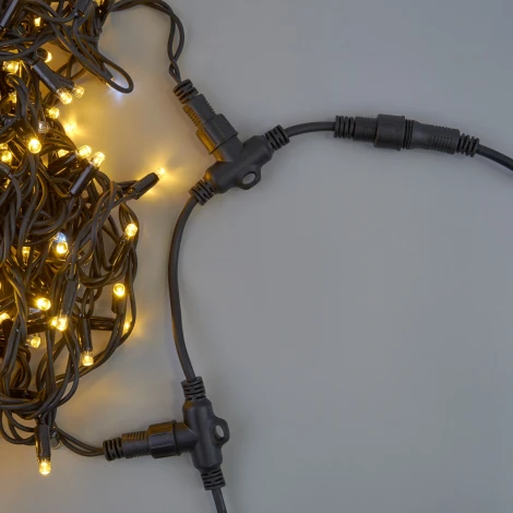 Провод-шина для гирлянд серии F90PRO 2м. 10 Т-коннекторов, шаг 20см статика/мерцание IP67 черный Uniel UCX-F90 T10/2M/BK