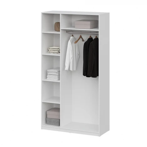 Шкаф распашной Арника (5 полок + штанга) ШК 5 (1200), Белый