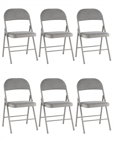 Стул складной GJ-22 серый рогожка 6 шт. Stool Group УТ000043175