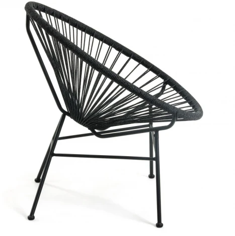 Кресло La Forma (ex Julia Grup) Samantha (Черный/ Сталь,Металл,Веревка)