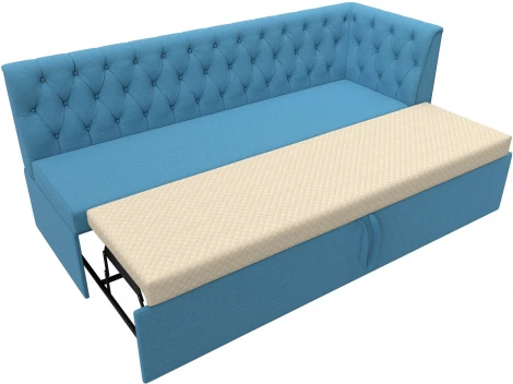 Диван кухонный Маркиз с углом справа (Голубой/Рогожка) Лига Диванов арт.123180