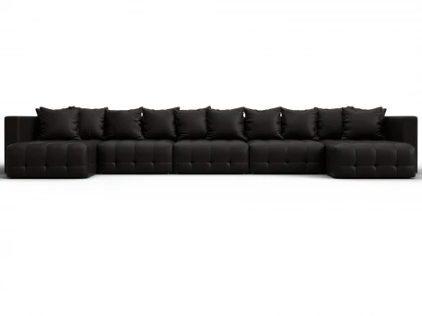 Диван П-образный Лига-052 НПБ МегаЛонг (ЛДСП,Брус,Фанера/Пластик/Экокожа/Коричневый) Лига Диванов 129923