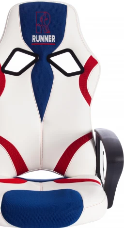 Кресло RUNNER кож/зам/ткань, белый/синий/красный, 36-01/10/08 Tetchair 12266