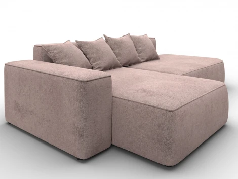 Диван угловой Лига-065 угол левый (ДСП/Пластик/Велюр/Бежевый) Лига Диванов 129807L