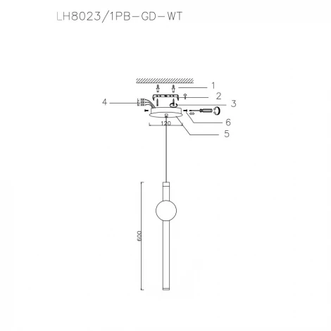 Подвесной светильник Lumien Hall Greniya LH8023/1PB-GD-WT