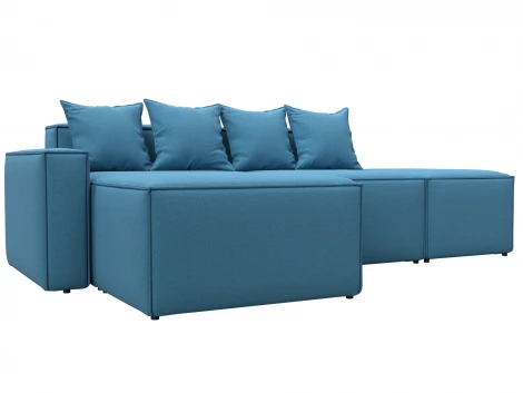 Диван угловой модульный Лига-063 угол левый (ДСП/Пластик/Рогожка/Голубой) Лига Диванов 129786L