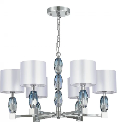 Подвесная люстра ST Luce Lingotti SL1759.103.06 Хром, Голубой/Белый E14 6*40W (220V, на цепи)