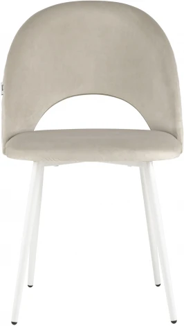 Стул Stool Group Меган NEW велюр с ромбами бежевый белые ножки УТ000035473