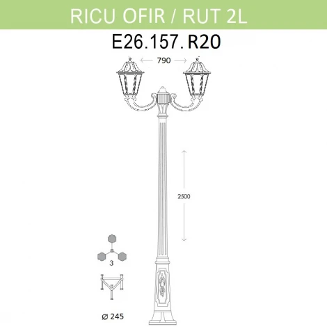 Наземный фонарь Fumagalli Rut E26.157.R20.VYF1R (220V, IP55)