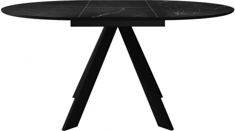 Стол DikLine SKC100 d1000 Керамика Черный мрамор,подстолье черное,опоры черные