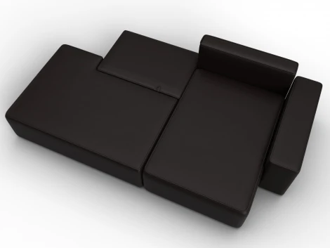 Диван угловой Лига-079 угол правый (ДСП/Пластик/Экокожа/Коричневый) Лига Диванов 129817