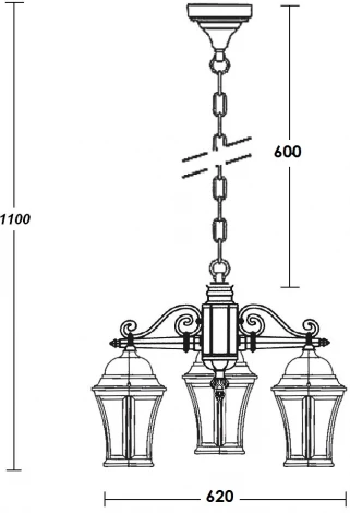 Уличный светильник подвесной ASTORIA 1 L 91370L/3 Bl Oasis Light
