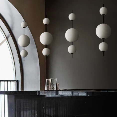 Подвесной светильник White Beads Pendant D50 By ImperiumLoft 40.2133-0 (LED, 220V, на проводе, шарики)