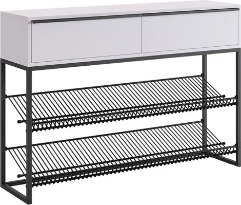 Обувница Крафт 2, цвет черный муар/белый Mebelson (арт.LMN-02.2342)