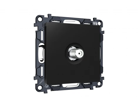 Комплект механизма ТВ-розетки SAT встраиваемый (черный матовый) Ambrella Volt QUANT MA813050