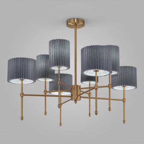 Потолочная люстра Wi-Fi на штанге Eurosvet Notturno 60162/8 латунь (220V, управление смартфоном, голосовое управление, умный дом - Minimir Home, Алиса, Маруся, Салют)