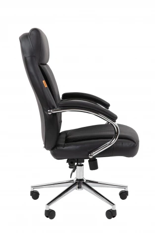 Офисное кресло Chairman 794 Россия хром нат. кожа/экокожа черная 7194218