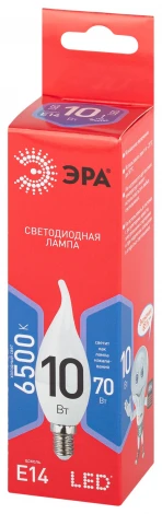 Лампочка светодиодная E14 10W ЭРА LED BXS-10W-865-E14 R