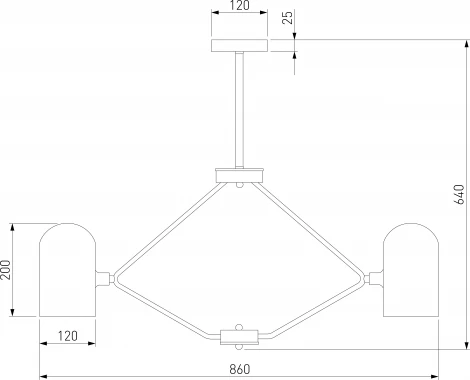 Потолочная люстра на штанге Eurosvet Bambola 60157/8 латунь (220V)