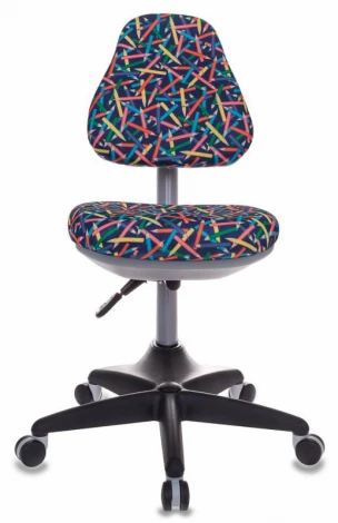 Кресло детское Бюрократ KD-2 синий карандаши крестовина пластик