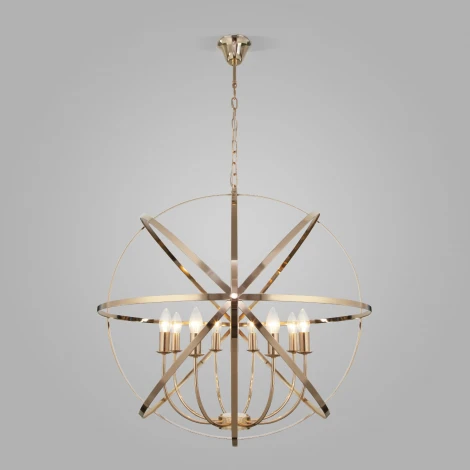 Подвесная люстра Eurosvet Santi 60139/8 золото (220V, на цепи, шар)