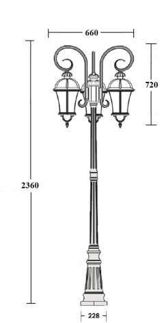Наземный фонарь Oasis Light ROMA L 95209LB/18 Gw (220V, IP44)
