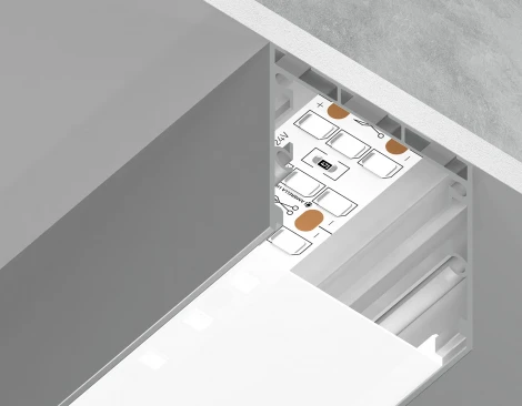 Алюминиевый профиль накладной/подвесной "Profile System" для светодиодной ленты до 26мм Ambrella Illumination GP2550AL