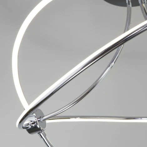 Потолочная люстра Wi-Fi Eurosvet 90246/6 хром (LED, 220V, управление смартфоном, голосовое управление, умный дом - Minimir Home)