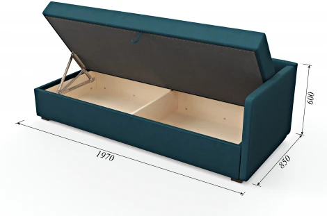 Диван-кровать Arsko Велес Угол правый велюр голубой