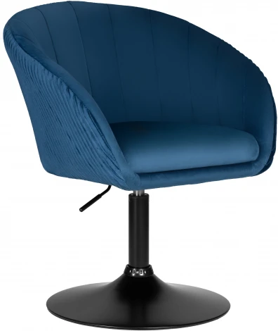Кресло дизайнерское DOBRIN EDISON BLACK (синий велюр (1922-20)) 8600_BlackBase-LM BLACK, цвет сиденья синий (1922-20), основания черный