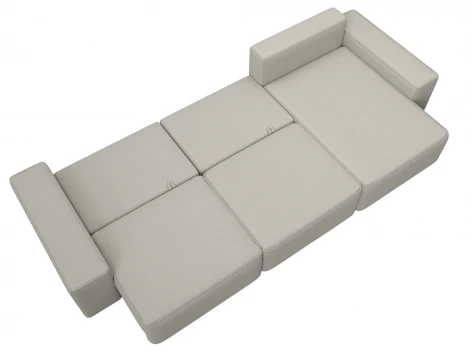 Диван угловой Лига-074 угол универсальный (ДСП/Пластик/Рогожка/Бежевый) Лига Диванов 129855
