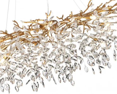 Подвесная люстра Odeon Light Delica 4969/16 HALL античн.бронза/алюмин./хрусталь G9 16*40W (220V, на тросе, лепестки, ветки)