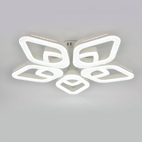 Потолочная люстра светодиодная с таймером Escada Sedna 10280/5LED 84Вт, с ПДУ, металл/акрил, белый (220V)