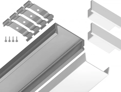 Алюминиевый профиль накладной для светодиодной ленты до 11мм Ambrella Illumination GP1700AL