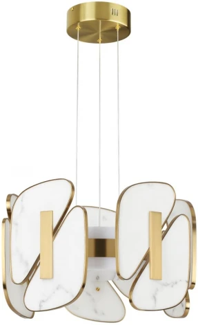 Подвесной светильник Odeon Light Chiara 6638/45L L-VISION металл/золотой/искусственный мрамор/акрил IP20 LED 45W 3000K 220V (на тросе)