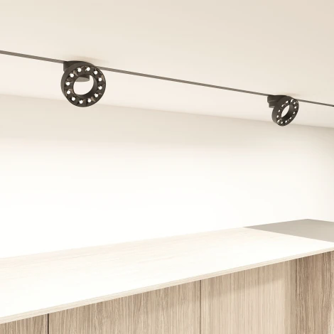 Трековый светильник 220 Denkirs Smart Grill DK8030-BK (LED, пульт управления, круглые)