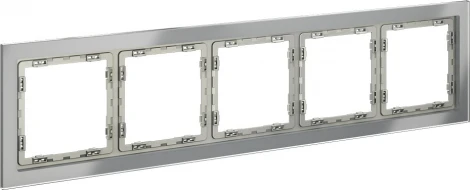 Рамка на 5 постов (сталь, стекло) Voltum S70 VLS110505