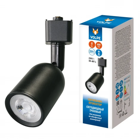 Трековый светильник однофазный, светодиодный, 4000K Volpe ULB-Q292 ULB-Q292 8W/4000K BLACK