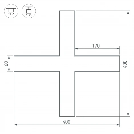 Крестовина SL-LINE-6070 (Металл) 030143 Arlight